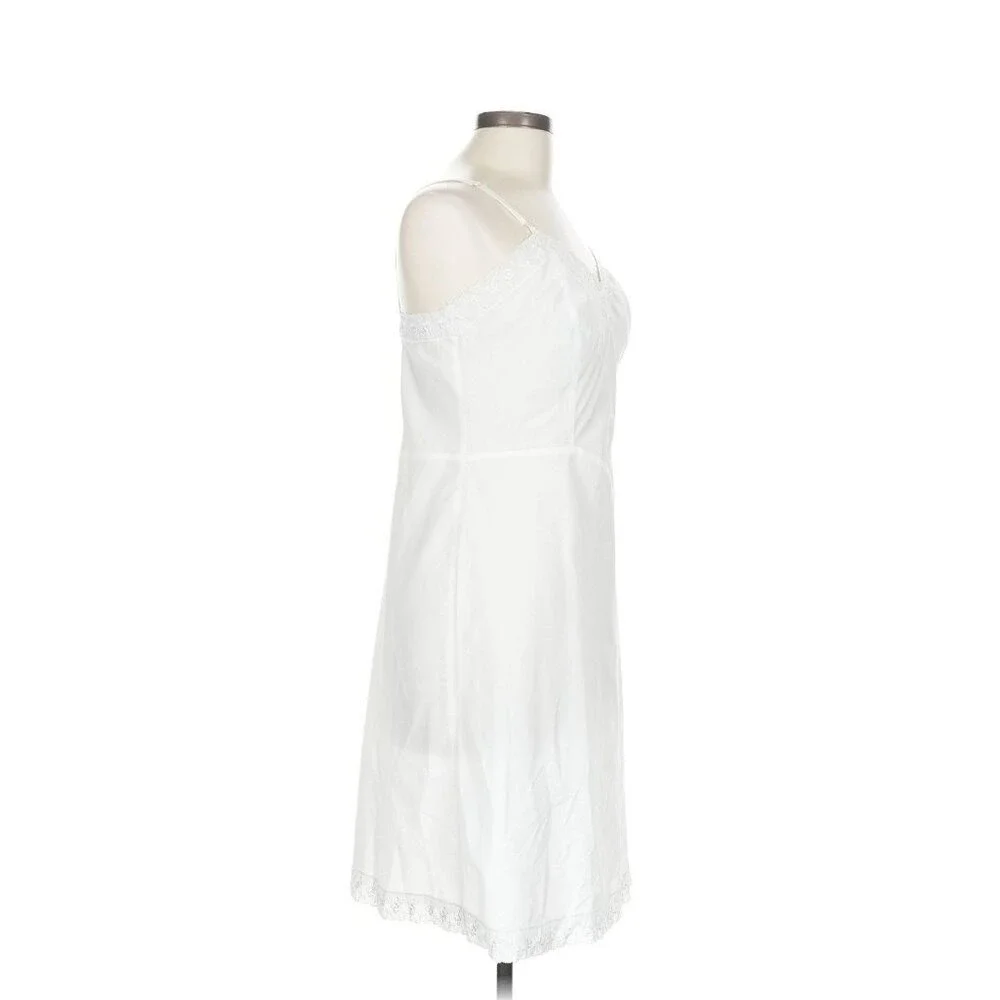 Barbizon Ariel Vtg Ivory Tafredda Full Slip Embroidered Eyelet Trim Sz 16 Sheer‎